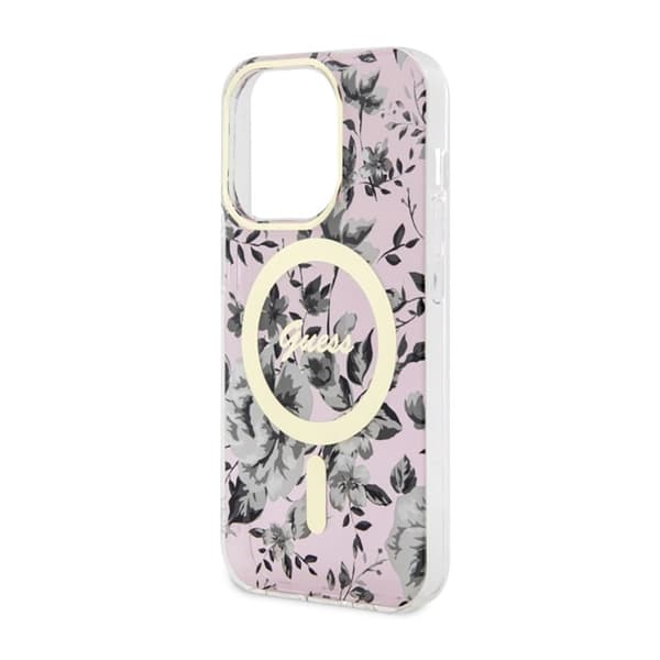 Guess Flower MagSafe - iPhone 14 Pro Max cover (lyserød)