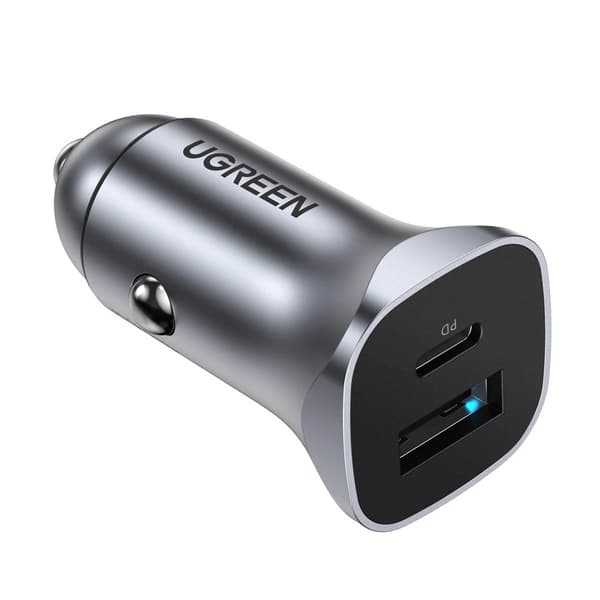 Ugreen CD130 USB-A / USB-C 30W Biloplader - Grå