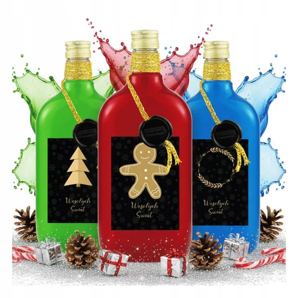 10 st julflaskor CLASSIC 500ml dekorativ flaska till JUL