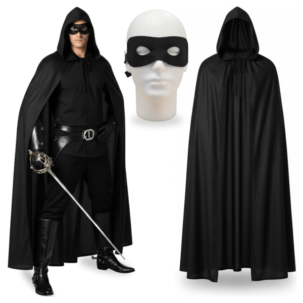 Zorro-kappe og maskekostume