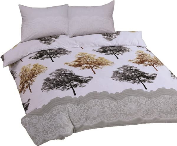 Bomullssängkläder deSATIN RANFORCE 160x200 Gråguld Trees R20