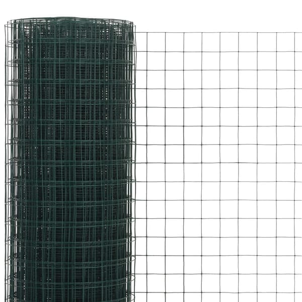 vidaXL stål- og PVC-nethegn 25x0,5 m grøn