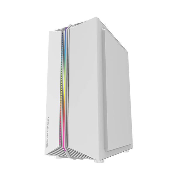 Darkflash DK151 LED computerkabinet (hvid) + 3 RGB blæsere