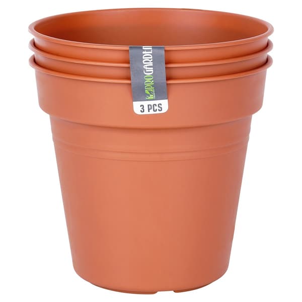 Trädgårdskruka plast rund 15 cm 3 st