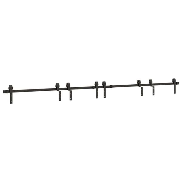 vidaXL Skjutdörrsinstallationssystem, 366 cm, Stål, Svart