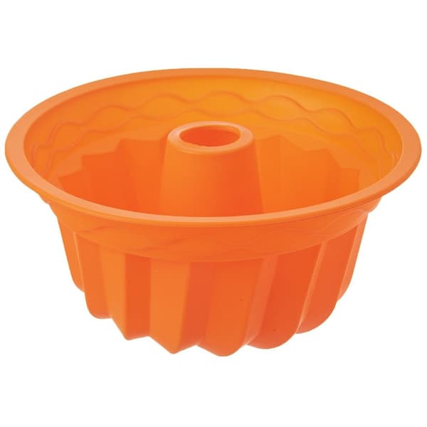 Silikonform för kakor med skorsten, orange, 23,5 cm