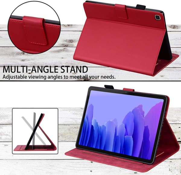 ETUI TIL SAMSUNG GALAXY TAB A7 2020 RØD KAT SØD MED FLAP