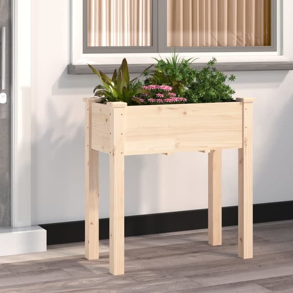 vidaXL Växtställ med foder 71x37x76 cm massivt granträ