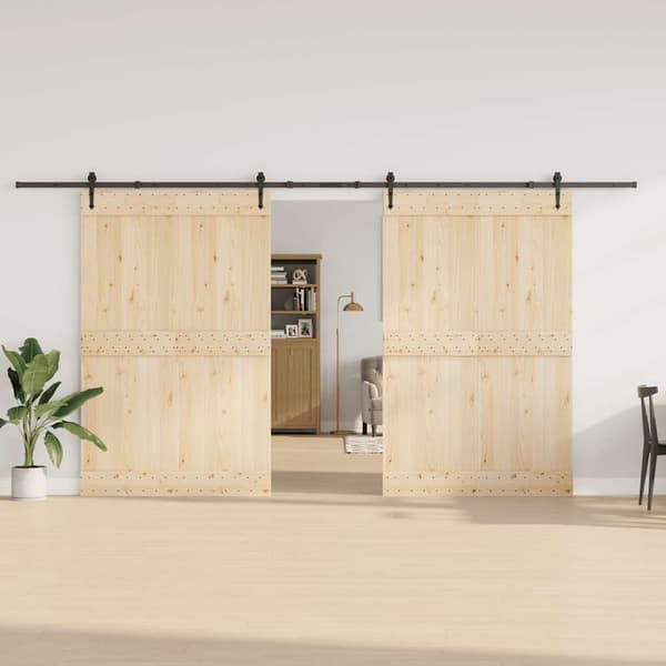 vidaXL Skjutdörrsinstallationssystem 305 cm stål svart