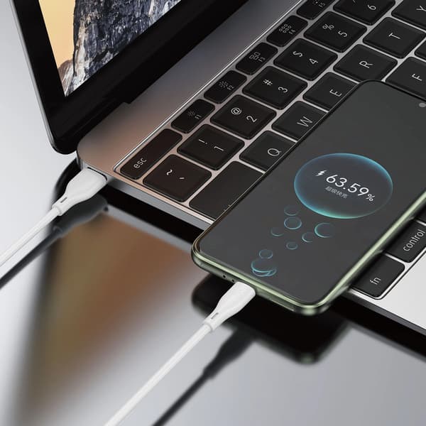 Dudao L2L USB-A / Lightning 3A-kabel 2m - Vit