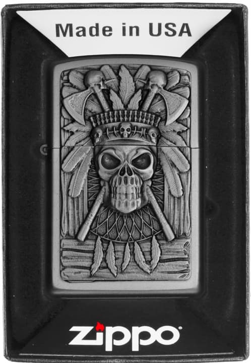 ZIPPO INDIAN SKULL Lighter Gavesæt nr. 2