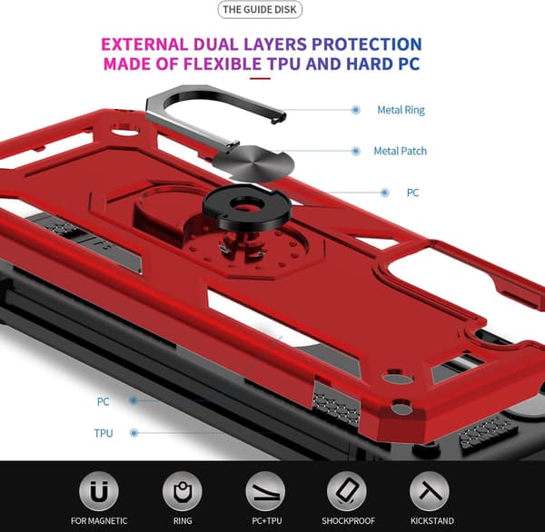 HÅRDT ETUI TIL SAMSUNG GALAXY S22 5G ARMOR RED SM-S901