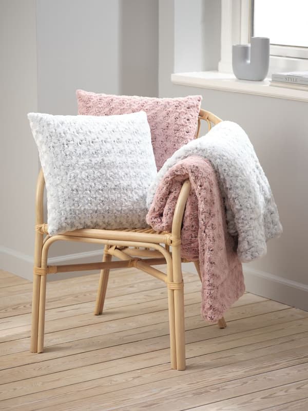 Set av ludna kuddar grå spiral ros 6 st