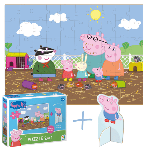 "Gurli Pig" -palapeli, 60 palaa, Yrjö-hahmo, värikäs palapeli