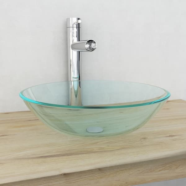 vidaXL Handfat i härdat glas 42 cm