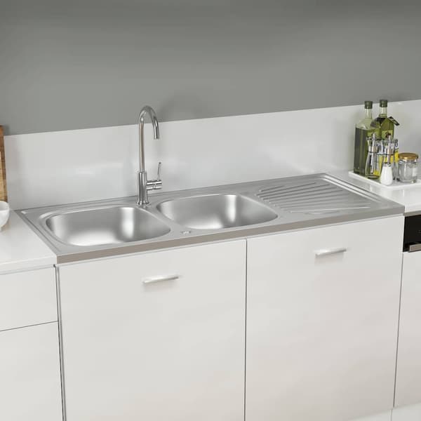 vidaXL Dubbel diskho, Silver, 1200x600x155 mm, Stål