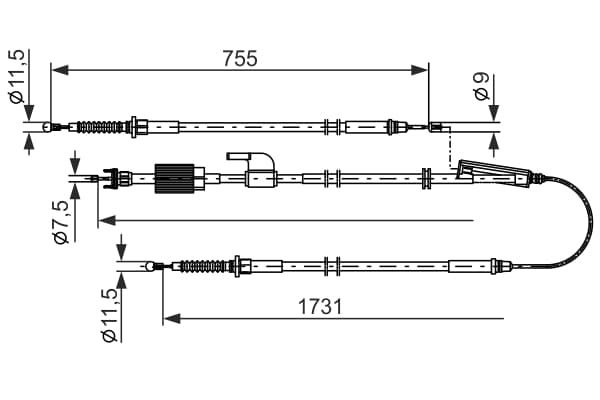 HÅNDBREMSEKABLER 1987482804 BOSCH