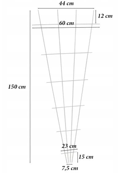 Viftestøtte til klatreplanter 150x60cm Stabil støtte til haven
