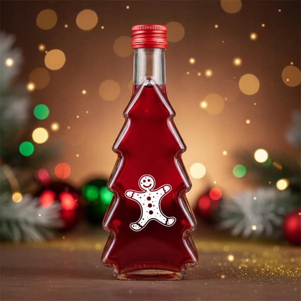 20x JULGRANSflaskor 250 ml MED TRYCK likör sirap juice JULFLASKOR