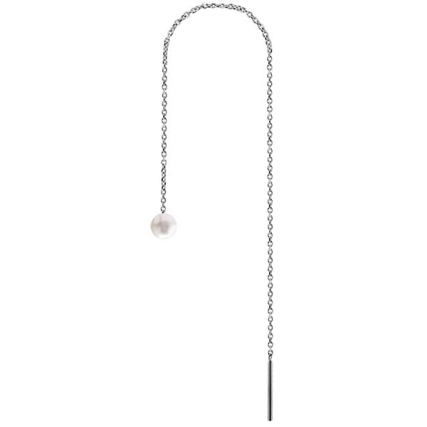 Sølvørering med en hvid perle - KU-054