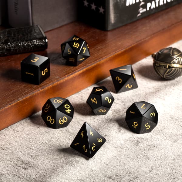RPG terninger Obsidian krystal terninger sæt med 7