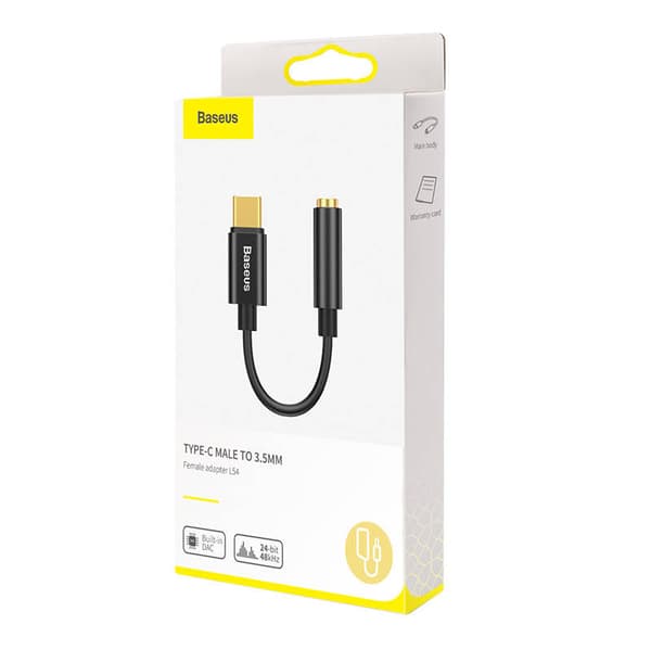 Baseus L54 USB-C ljudadapter + 3,5 mm minijack (svart)