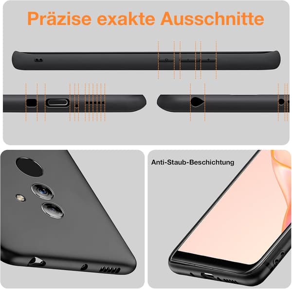 SORT SILIKONEETUIS TIL HUAWEI MATE 20 LITE FLEKSIBEL STÆRK SNE-AL00