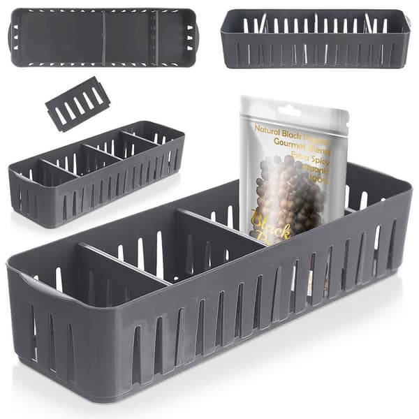Grå organizer för kryddor 32x10,5x7 cm