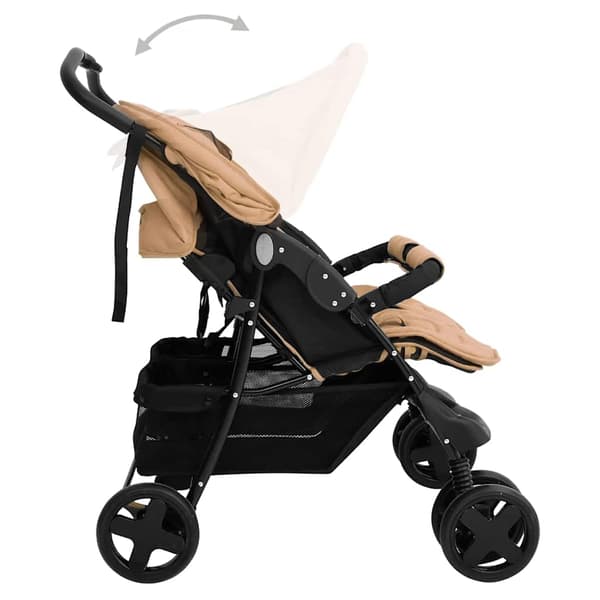 vidaXL Dubbelvagn, Taupe, Stål
