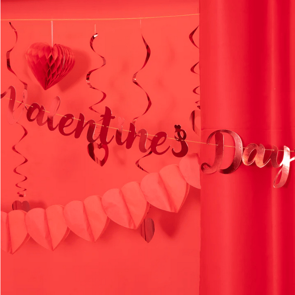 Valentinsdagsbanner Rød VALENTINSDAG 140 cm