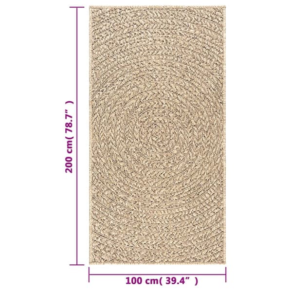 vidaXL ZIZUR Tæppe, 100x200 cm, Jute Style