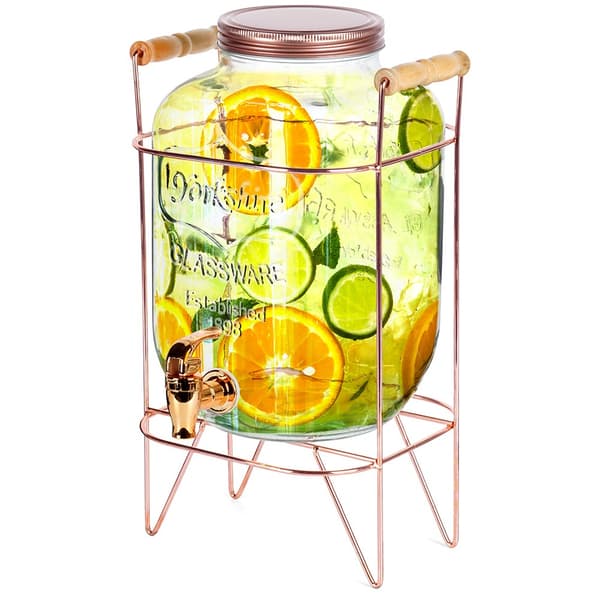 Drikkekrukke med hane og guldfod 5,5 l