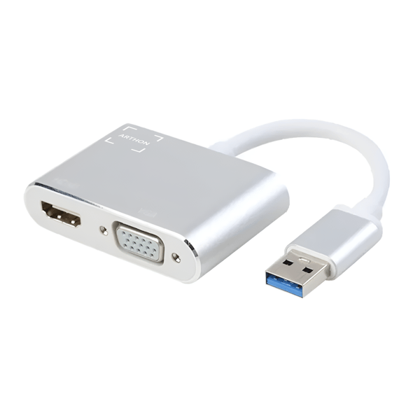 Grafikkort med USB 3.0 til HDMI og VGA-splitter