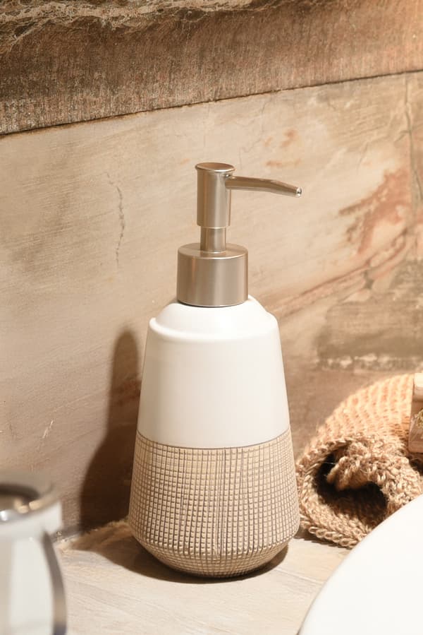 Sæbedispenser 465 ml AWD INTERIOR Isana 1438 hvid beige stentøj