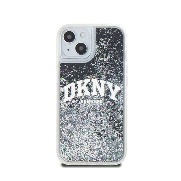 DKNY Liquid Glitter Stort Logo - iPhone 15 / 14 / 13 Cover (Sort)