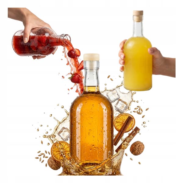 50x Blanke Flasker 500ml med Korkprop - Elegant til Vin, Likør, Juice 0,5l