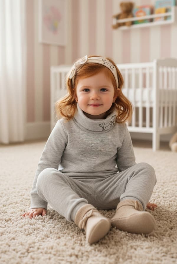 Barn TURTLENECK 98 SWEATSHIRT Barn T-SHIRT BLUS med tryck GRÅ MELERAD