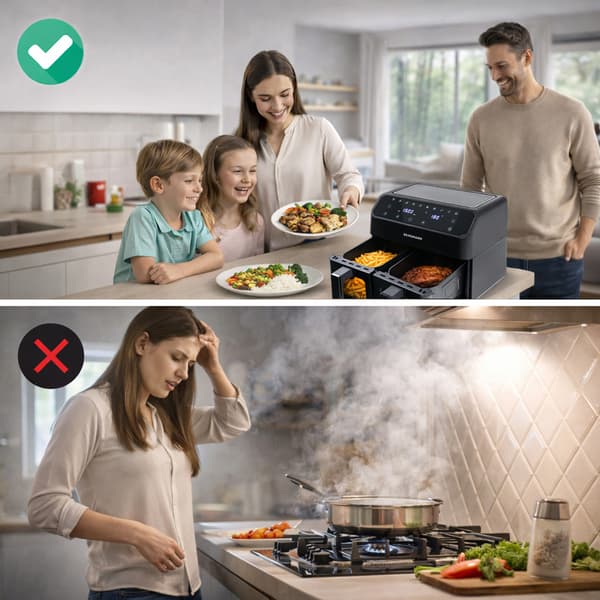 Bergmann YA 2 komioinen ilmafrytyyri 4l+4l 2000W