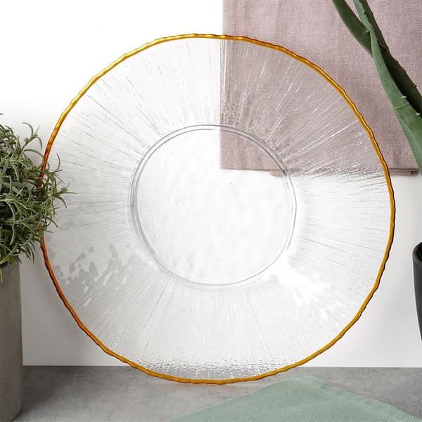 Grund glastallrik guld 28 cm