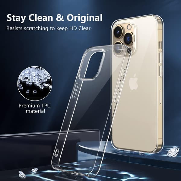 ETUI TIL IPHONE 13 PRO MAX KLAR SILIKONE + 3x HÆRDET GLAS