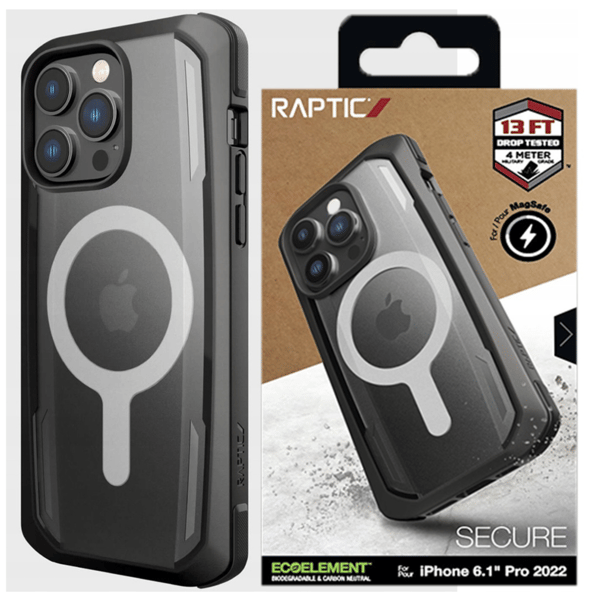 Raptic X-Doria Secure Cover iPhone 14 Pro med MagSafe pansret cover, sort