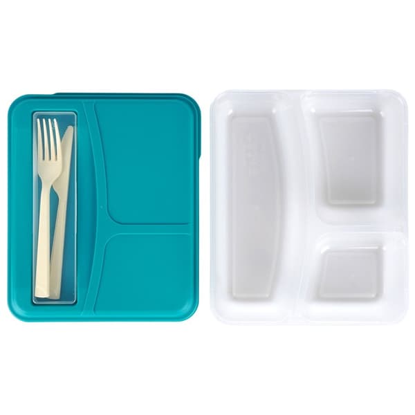 delad lunchlåda med bestick 1,3 l