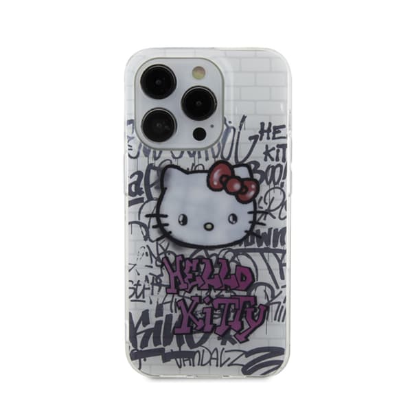 Hello Kitty IML Kitty On Bricks Graffiti - iPhone 14 Pro-skal (vitt)