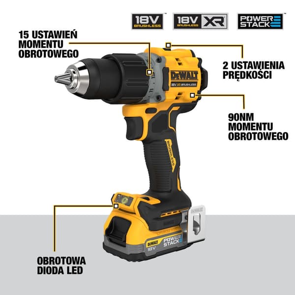 DEWALT KOMBO-KIT 18V DCK2051H2T (DCD800+DCF850) 2x1.7Ah POWERSTACK TSTAK