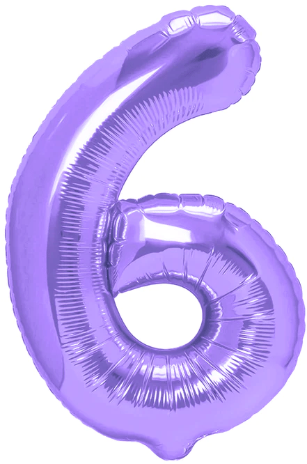 Folieballon nummer 6 lilla 100 cm