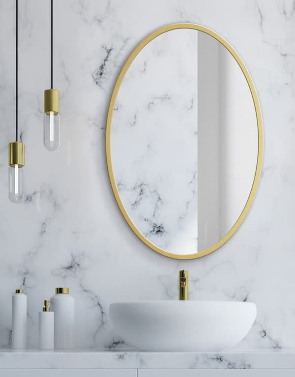 Spejl 70 cm med guldramme