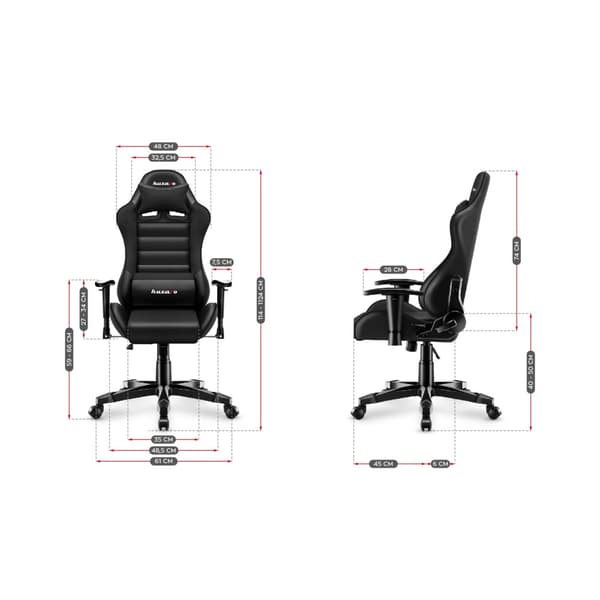 Huzaro HZ-Ranger 6.0 gamingstol, sort, justerbar ryglæn