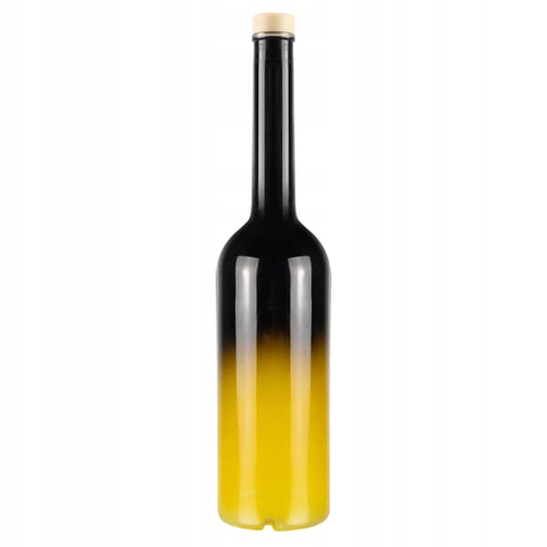 10x FENICE glasflaskor 700ml svart elegant ombre för alkoholpresent