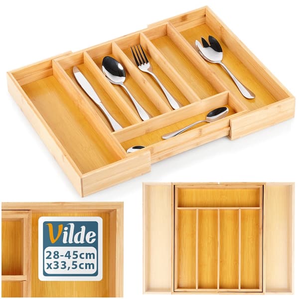 Besticksats för utdragbar låda bambu 28-45x33,5 cm