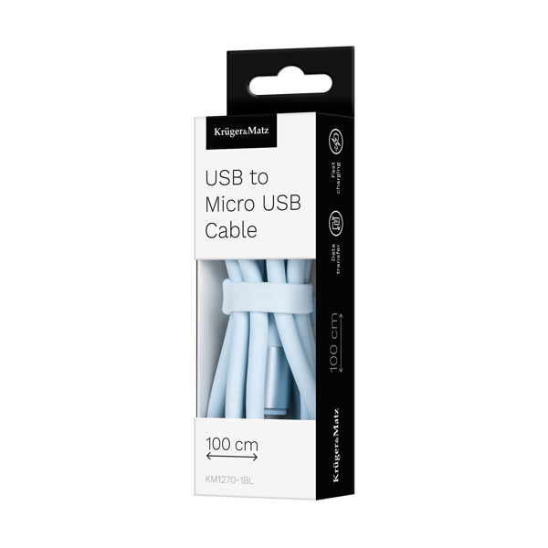 USB - microUSB-kabel 1m 12W silikone Kruger&Matz Basic